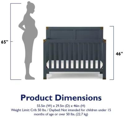 Miles 5 in 1 Convertible Crib with Brass Finished Accents