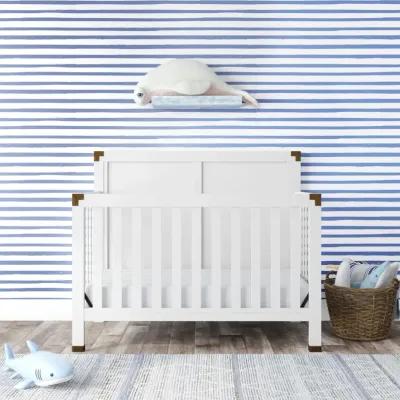 Miles 5 in 1 Convertible Crib with Brass Finished Accents