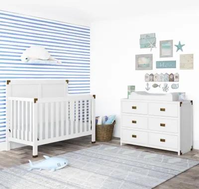 Miles 5 in 1 Convertible Crib with Brass Finished Accents