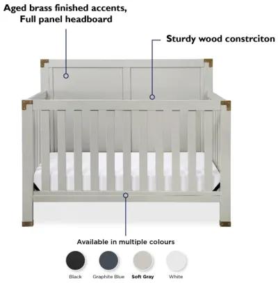 Miles 5 in 1 Convertible Crib with Brass Finished Accents