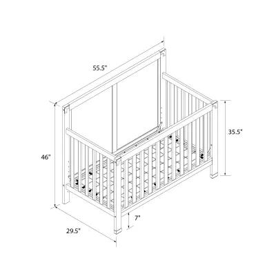 Miles 5 in 1 Convertible Crib with Brass Finished Accents