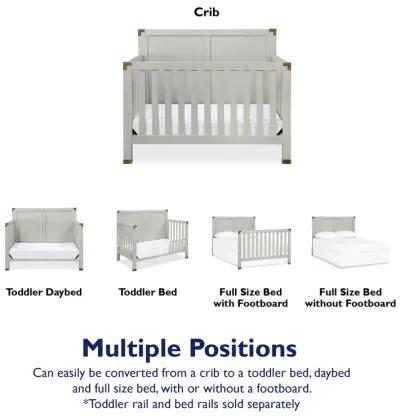 Miles 5 in 1 Convertible Crib with Brass Finished Accents