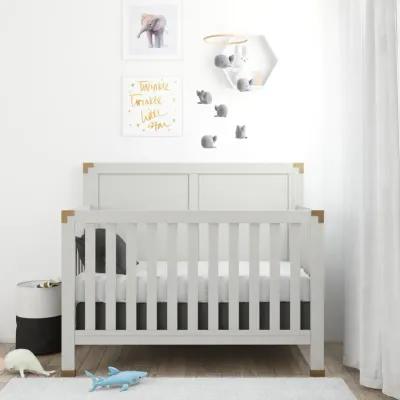 Miles 5 in 1 Convertible Crib with Brass Finished Accents