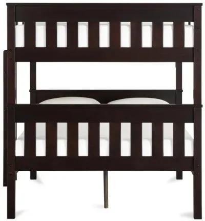 Moon Full-Over-Full Wood Bunk Bed with USB Port and Integrated Ladder