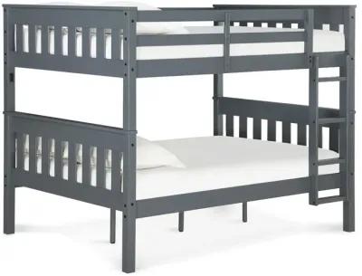 Moon Full-Over-Full Wood Bunk Bed with USB Port and Integrated Ladder