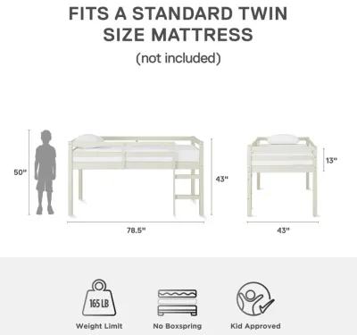 Milton Junior Twin Size Wooden Espresso Loft Bed for Kids