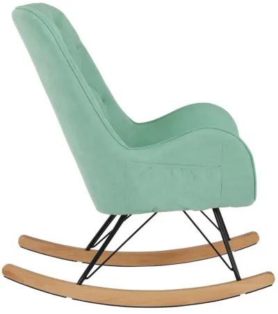 Noah Rocking Chair with Side Storage Pockets and a Diamond Tufted Backrest