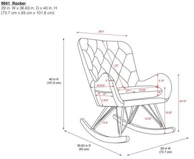 Noah Rocking Chair with Side Storage Pockets and a Diamond Tufted Backrest