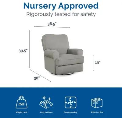 Tiana Swivel Glider Recliner Chair with Big Roll Arms and Pillowback