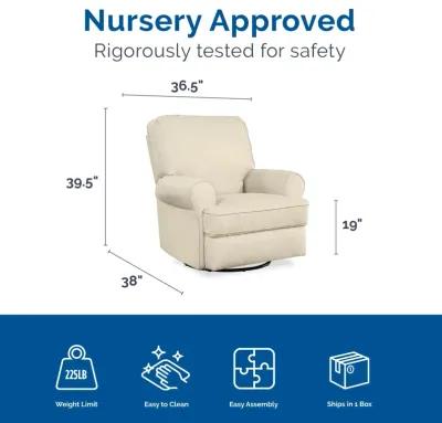 Tiana Swivel Glider Recliner Chair with Big Roll Arms and Pillowback