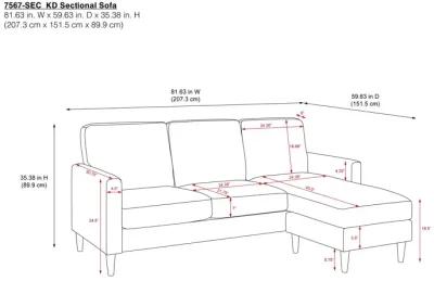 Kaci Linen Upholstered Reversible Sectional