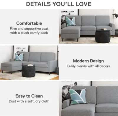 Kaci Linen Upholstered Reversible Sectional