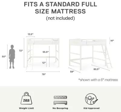 Denver Wooden Kids Loft Bed with Storage Space