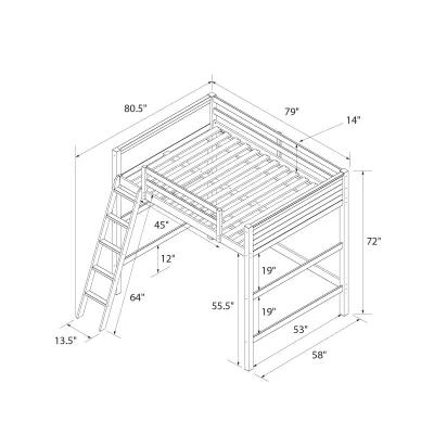 Denver Wooden Kids Loft Bed with Storage Space