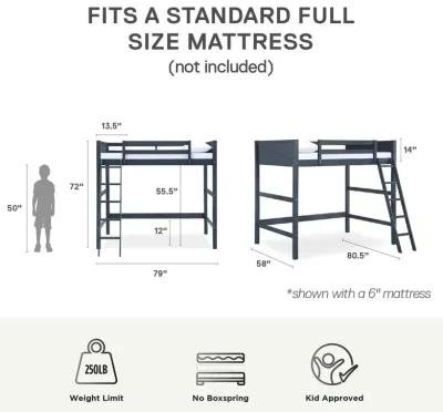 Denver Wooden Kids Loft Bed with Storage Space