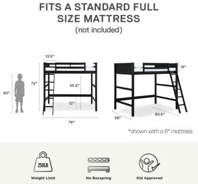 Denver Wooden Kids Loft Bed with Storage Space