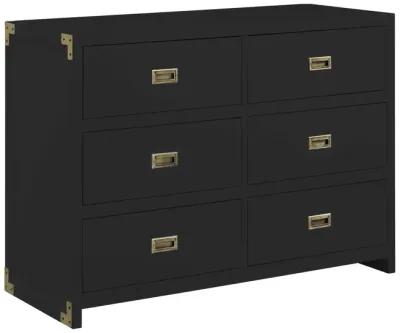 Miles 6-Drawer Wood Dresser with Brass Handles