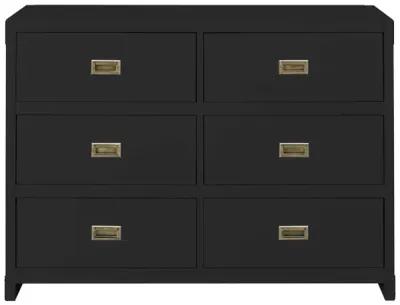 Miles 6-Drawer Wood Dresser with Brass Handles