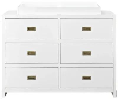 Miles 6-Drawer Wood Dresser with Brass Handles