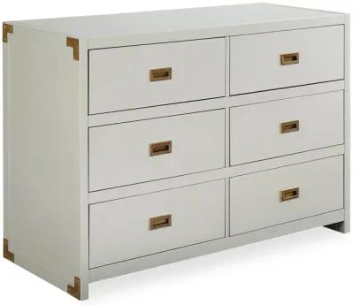 Miles 6-Drawer Wood Dresser with Brass Handles