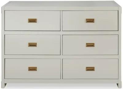 Miles 6-Drawer Wood Dresser with Brass Handles