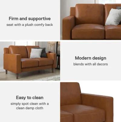 Brynn Fabric Upholstered 2 Seater Sofa with Wood Legs