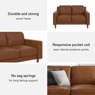 Brynn Fabric Upholstered 2 Seater Sofa with Wood Legs