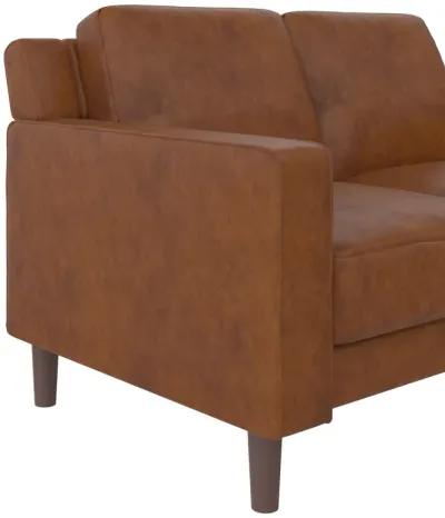 Brynn Fabric Upholstered 2 Seater Sofa with Wood Legs