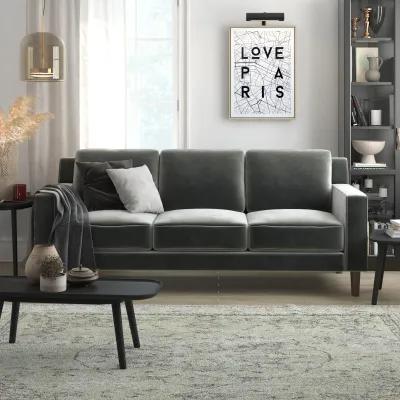 Brynn Fabric Upholstered 3 Seater Sofa with Wood Legs