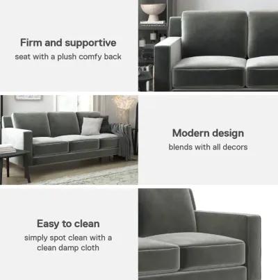 Brynn Fabric Upholstered 3 Seater Sofa with Wood Legs