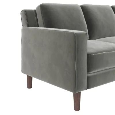 Brynn Fabric Upholstered 3 Seater Sofa with Wood Legs