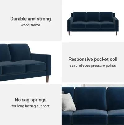 Brynn Fabric Upholstered 3 Seater Sofa with Wood Legs