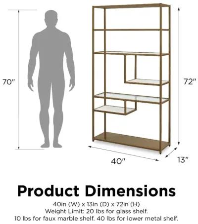 Moriah Bookcase Étagère with Modern Geometric Design