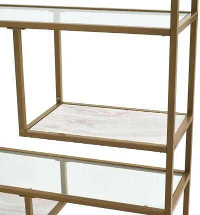 Moriah Bookcase Étagère with Modern Geometric Design