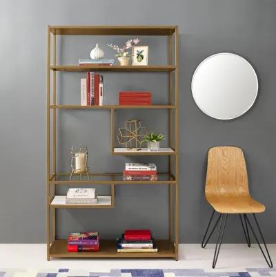 Moriah Bookcase Étagère with Modern Geometric Design