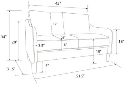 Marbella Velvet Upholstered 2-Seater Loveseat Sofa