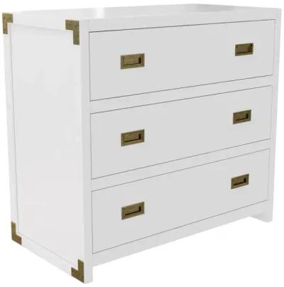 Miles 3-Drawer Wood Dresser with Brass Handles