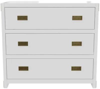 Miles 3-Drawer Wood Dresser with Brass Handles