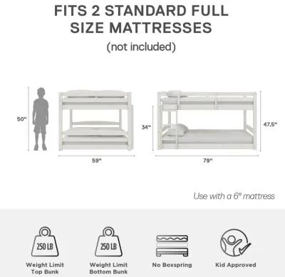 Sierra Full over Full Wood Bunk Bed, Converts into 2 Full Beds