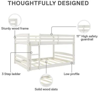 Sierra Full over Full Wood Bunk Bed, Converts into 2 Full Beds