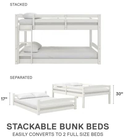 Sierra Full over Full Wood Bunk Bed, Converts into 2 Full Beds