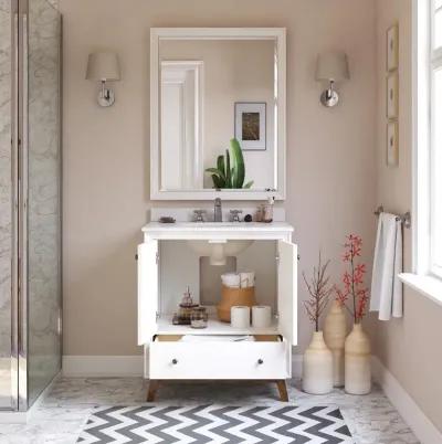 Bleeker Solid Wood Bathroom Vanity with Pre-Installed Oval Porcelain Sink