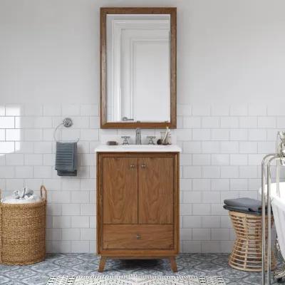 Bleeker Solid Wood Bathroom Vanity with Pre-Installed Oval Porcelain Sink