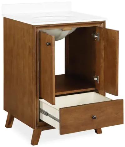 Bleeker Solid Wood Bathroom Vanity with Pre-Installed Oval Porcelain Sink