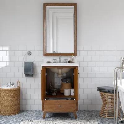 Bleeker Solid Wood Bathroom Vanity with Pre-Installed Oval Porcelain Sink