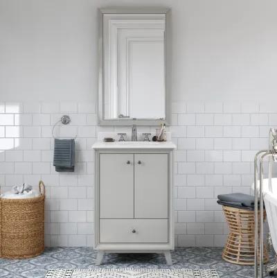 Bleeker Solid Wood Bathroom Vanity with Pre-Installed Oval Porcelain Sink