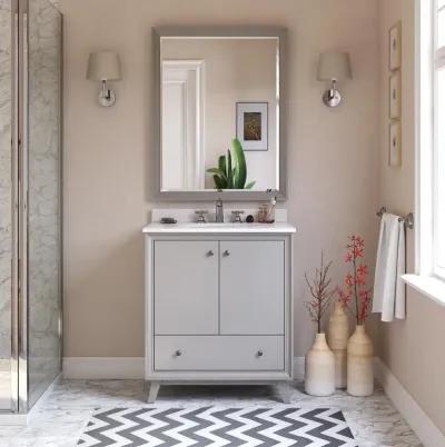 Bleeker Solid Wood Bathroom Vanity with Pre-Installed Oval Porcelain Sink