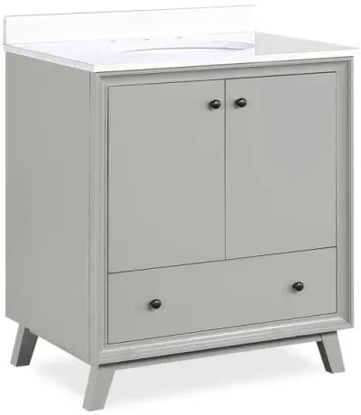 Bleeker Solid Wood Bathroom Vanity with Pre-Installed Oval Porcelain Sink