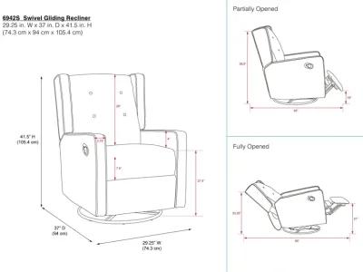 Mikayla Swivel Glider Recliner Chair Pocket Coil Seating