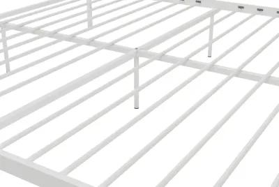 Manila White Metal Bed with Sturdy Metal Frame and Slats